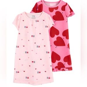 Carter's Pink and Red Heart Nightgowns for Kids